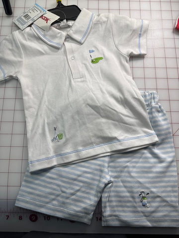 Kissy Kissy NEW 9 month Golf 2 piece Short Outfit 6-12 Months