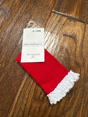 Little stocking co Red knee socks 6-12 Months