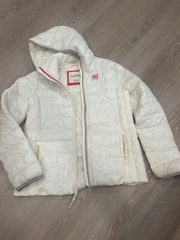Abercrombie kids sz 13-14 Cream down jacket, good condition, dirt on sleeves 14