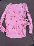 H&M Red flower long sleeve tshirt Women's Med 8-10