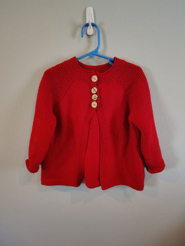 Pretty Girl Fits size 5 red cardigan knitted sweater cardigan EUC 5T/5