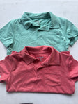 Cat and Jack 2 soft polos 4/5 one small untreated stain on red one 4T/4