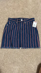 American Eagle NWT denim red & white stripe skirt Junior XS-0