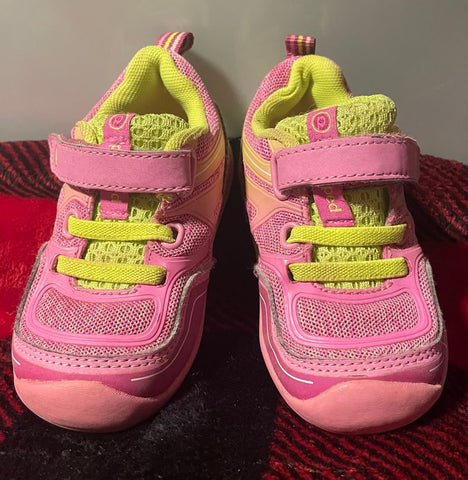 Pediped Pink and Lime Green Tennis Shoes 5-1/2 (Lil' Kid)