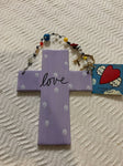 Silvestri Purple love  cross, 8x6in Decor