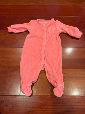 Carters Terry snap sleep and play footie bear on bottom 0-3 Months