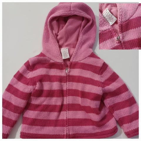 Gymboree Pink Sweater Fleece lined, Zipper tag broke see inset 18 Months