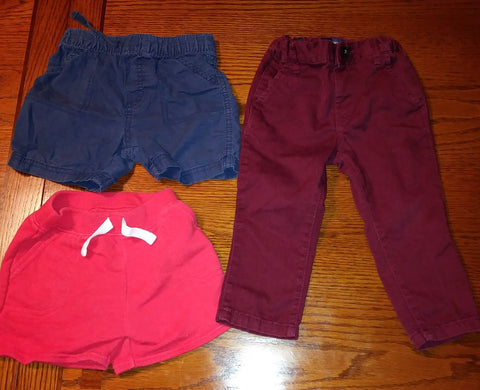 variety 2 shorts, 1 pair pants 18 Months
