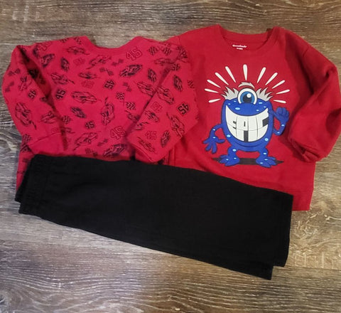 garanimals/healthtex 2 sweat shirts/1 pair pants 3T/3
