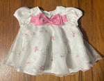 Bonnie Baby Pink Bow and White Dress 0-3 Months