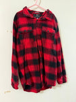 Denim and flower Red black plaid thicker long sleeve 10