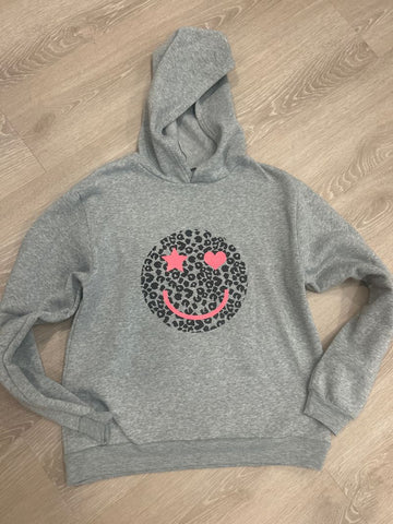 Unknown Gray smiley hoodie, fits like 14/16 14