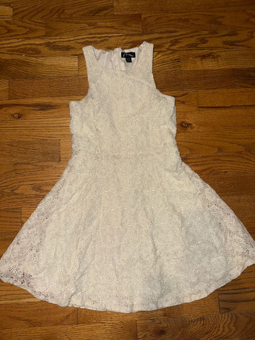 Art Class M Off white lace zipper back dress slight fuzz piling 8