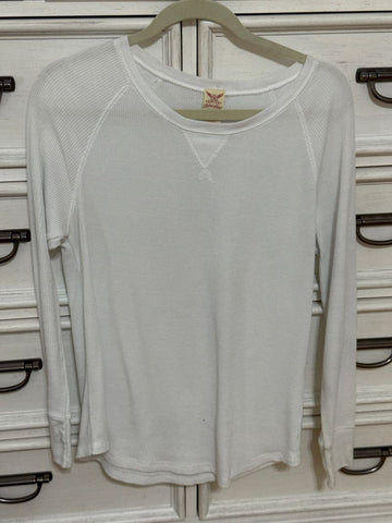 Faded Glory Waffle knit thermal top white Women's XL 16