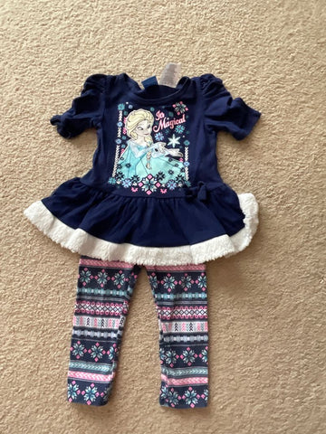 Disney Some wear on graphic. Pants slightly faded and some piling 2T