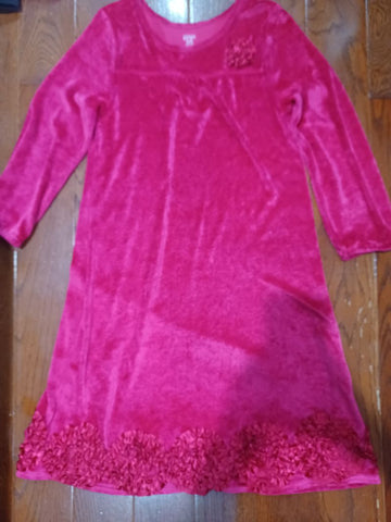 Garnet Hill Velvet Dress w Ribbon 'Flowers' 12