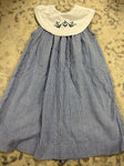 Handmade Blue gingham anchor dress faint mark on collar 6T/6X
