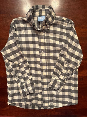 Bella Bliss Grey check button up long sleeve shirt 3T/3