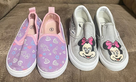Vans and Unknown Silver Minnie Mouse Hand Painted Vans and Lavender Unicorn Canvas 6 (Lil' Kid)