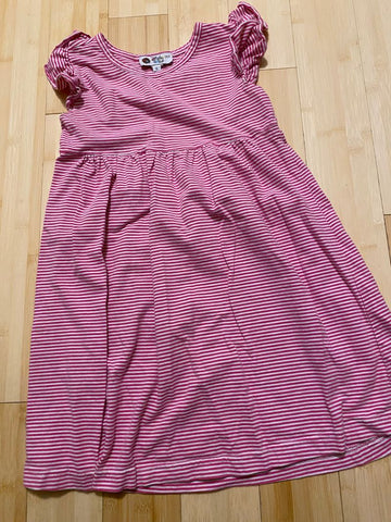 Smock & Dots Pink white striped girls dress 6T/6X