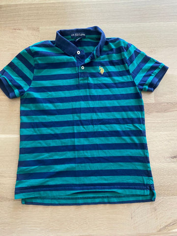 Us polo assn Green and navy stripe polo 10