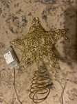 Gold Star tree topper Battery operated Holiday