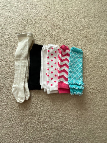 Childrens place &unknown 6-12 month tights and leg warmers. Tights