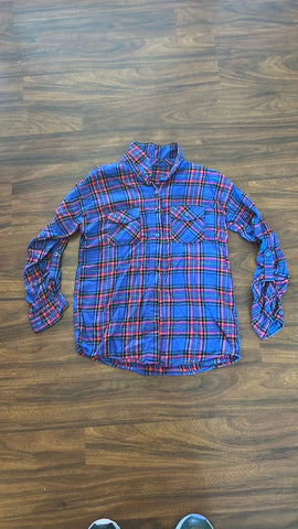 Faded Glory Purple Plaid Flannel Shirt, Great Condition 10
