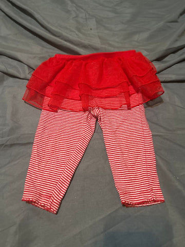 Carters 6m, Red striped legging with attached tutu 3-6 Months