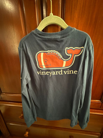 Vineyard Vines Navy football long sleeve 7