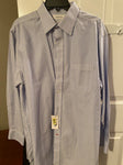 Cremieux 16 1/2 x 34 Blue/White Stripe LS Shirt NWT Men's - L