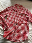 Cat and Jack Red/white checkered long sleeve button up 18-20