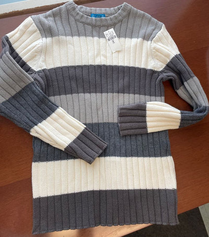 Childrens Place New with tags, Gray and ivory striped sweater 7