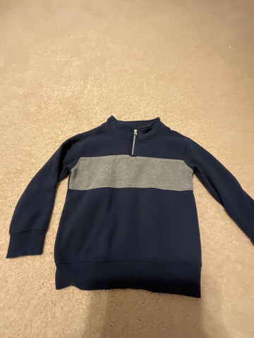 Jumping Beans Navy and gray 3/4 zip pullover sweatshirt 6T/6X