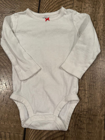 Carters White onsie red bow 18 Months
