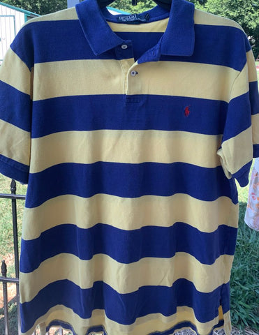 Polo Blue and yellow striped polo shirt Men's - L