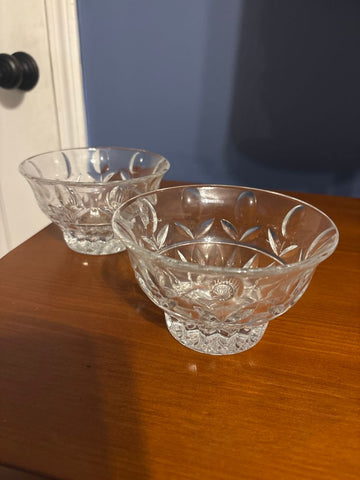 Two Crystal bowls 5 inch crystal bowl Kitchen