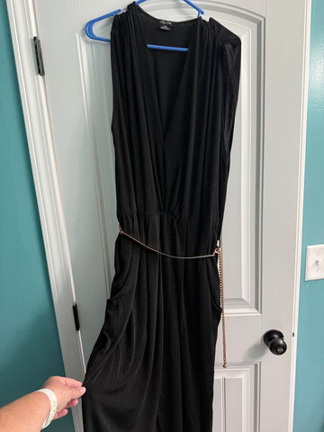 City Chic black dress with rose gold belt Women's XXXL 20