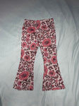Btween Cream and floral flared bottoms 2T