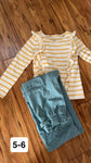 Stripe top and cargo pants  5T/5