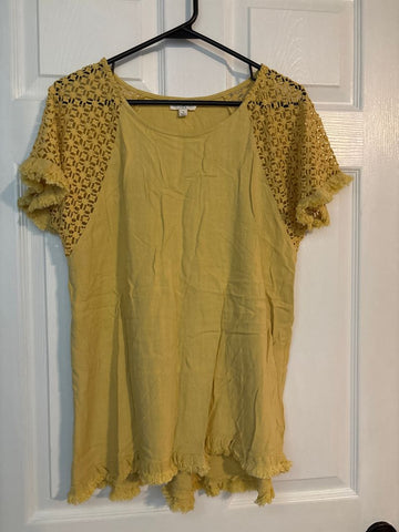 Umgee Yellow gold linen top Women's - S