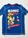 Jumping Beans Active Blue shirt sleeve Sonic shirt. Drifit. Few snags- top and back 6T/6X