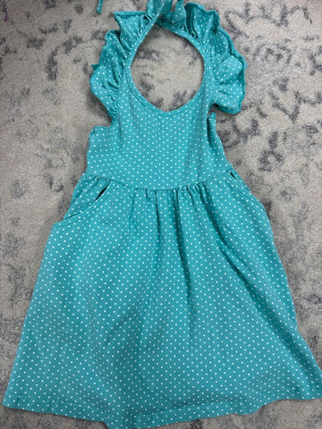 Trendy little camper Teal and white polkadot dress 4T/4