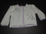 Carter's White/Purple Floral Sweater 3-6 Months
