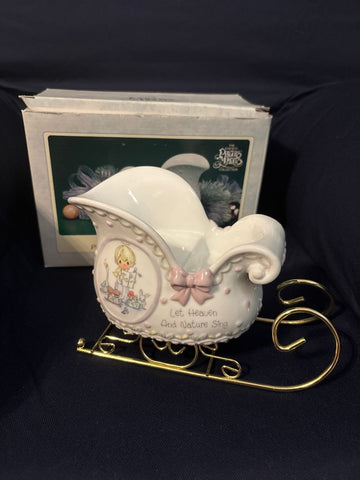 Enesco Precious moments musical sled Holiday