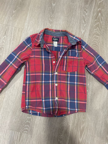 Osh Kosh Red blue button up 6T/6X