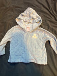 Savanah baby Light weight light blue hooded jacket, Teddy bear ears 6-12 Months