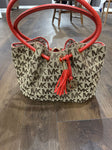 Michael Kors Authentic tan and orange MK purse Bag