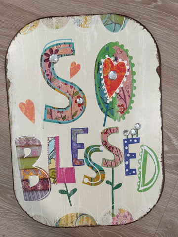 So Blessed wall hanging 12x16, one crystal missing, not noticeable Decor