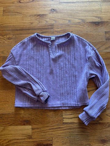 SHEIN Purple long sleeve crop top 10Y like new 10